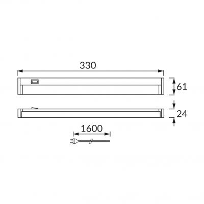 Podszafkowa oprawa liniowa SMD LED MANUEL LED 6,5W WHITE 4000K IDEUS (03560)