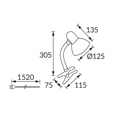 TOLA E27 WHITE CLIP (02853)