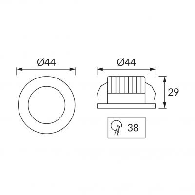 Oprawa dekoracyjna FIN LED C 3W SILVER 4000K IDEUS (03871)