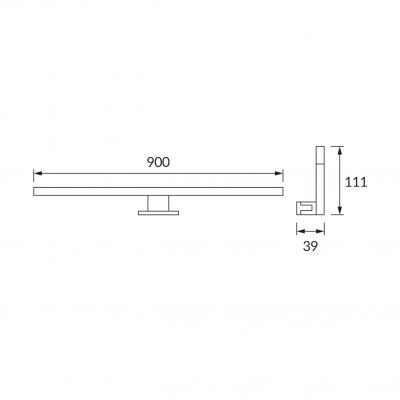 Oprawa łazienkowa kinkiet ROXANA LED 15W 4000K chrom 03750 IDEUS (03750)