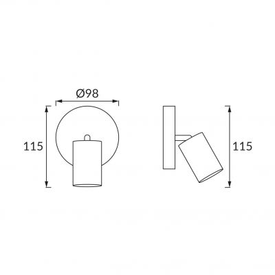 Oprawa ścienno-sufitowa UNO E27 1C BLACK 03813 IDEUS (03813)