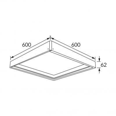 Rama ramka natynkowa do paneli HUGO 60x60 biała 03849 IDEUS (03849)