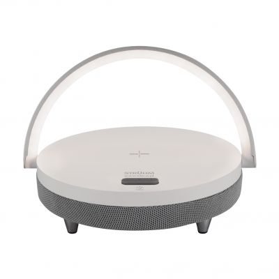 Lampka biurkowa SATURN LED SPEAKER biały głośnik USB C 03864 IDEUS (03864)