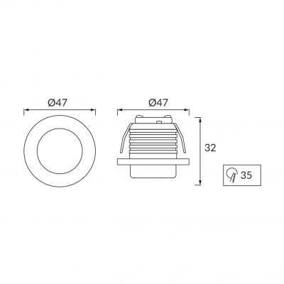 Sufitowa oprawa punktowa COB LED BELLA 3W CHROME 4000K IDEUS (03519)