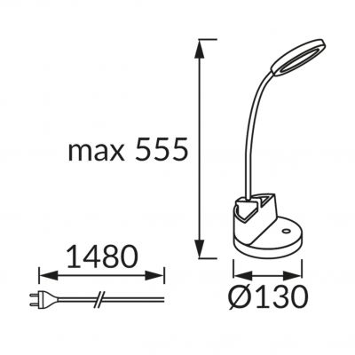 Lampka biurkowa z pojemnikiem czarna LED 8W 03824 IDEUS (03824)