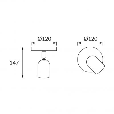 Oprawa ścienno-sufitowa BOGNA GU10 1C WHITE IDEUS (03982)