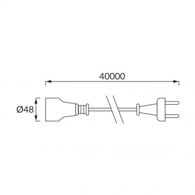 Przedłużacz ogrodowy BRUM 1 40m 10A (04306)