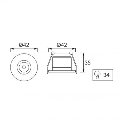 Oprawa dekoracyjna GOL LED C 1,6W WHITE 4000K IDEUS (03888)