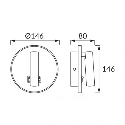 Oprawa dekoracyjna SMD LED OTELLO LED C 6W+3W BLACK IDEUS (04030)