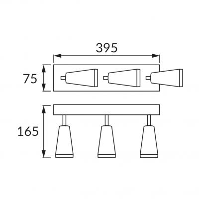 Oprawa dekoracyjna SANA GU10 3L BLACK (04146)