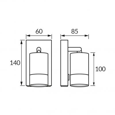 Lampa kinkiet oprawa dekoracyjna PUZON WLL GU10 max 35W czarny/złoty 04286 IDEUS (04286)