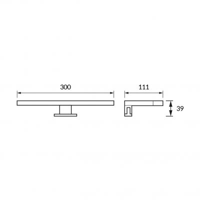 Lampa kinkiet  ROXANA LED 5W czarny neutralna biel 4100K 300 lm IP44 30cm  04468 IDEUS (04468)