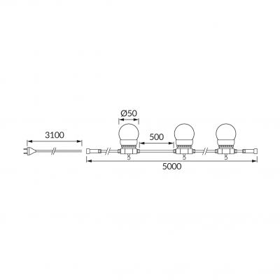 Lampa dekoracyjna girlanda LED TARGET LED 6W czarny neutralna biel  04505 IDEUS (04505)