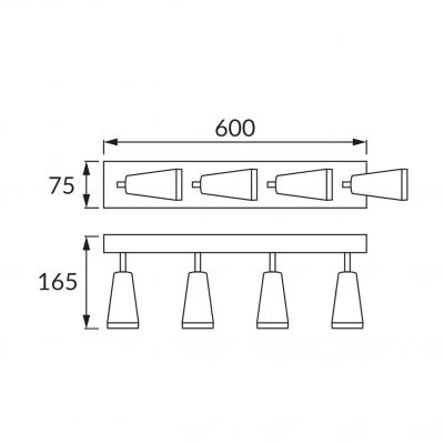 Oprawa dekoracyjna SANA GU10 4L WHITE (04147)