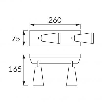 Oprawa dekoracyjna SANA GU10 2L BLACK (04144)