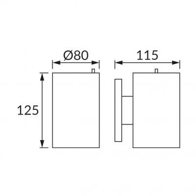 Natynkowy solarny kinkiet ogrodowy elewacyjny Bastion LED IP44 04373 IDEUS (04373)