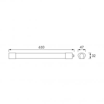 Ideus oprawa liniowa LED Frodo 18W 1890lm 6500K IP65 61cm 03916 IDEUS (03916)