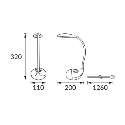 Lampka biurkowa SMD LED BOA LED WHITE RGB (04000)