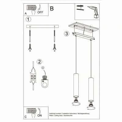 Lampa wisząca LAGOS 2 czarny (SL.0328)