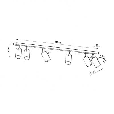 Sollux Plafon Ring 6L czarny SL.0334 (SL.0334)