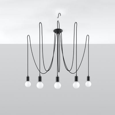 Żyrandol EDISON 5 czarny (SL.0371)