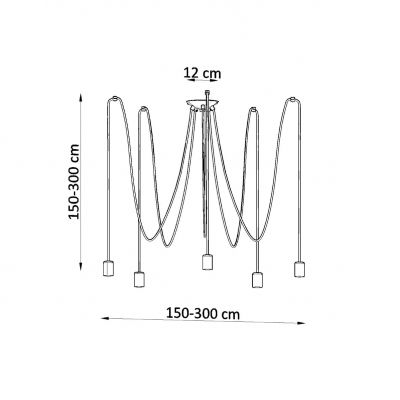 Żyrandol EDISON 5 czarny (SL.0371)