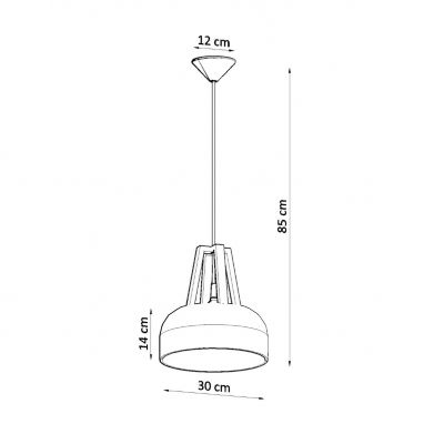 Sollux Lampa wisząca Casco czarna/naturalne drewno SL.0390 (SL.0390)