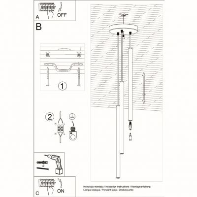 Sollux Lampa wisząca Pastelo 3P biała SL.0467 (SL.0467)