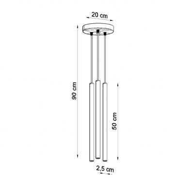 Sollux Lampa wisząca Pastelo 3P czarna SL.0471 (SL.0471)