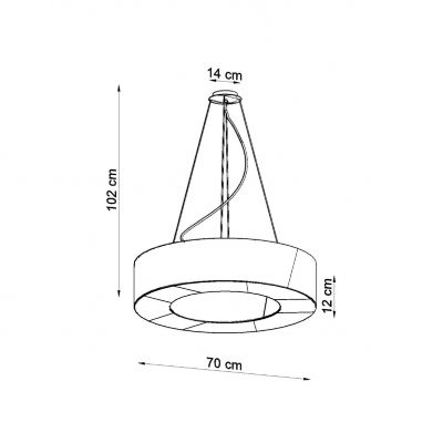 Sollux Żyrandol Saturno SLIM 70 czarny SL.0754 (SL.0754)