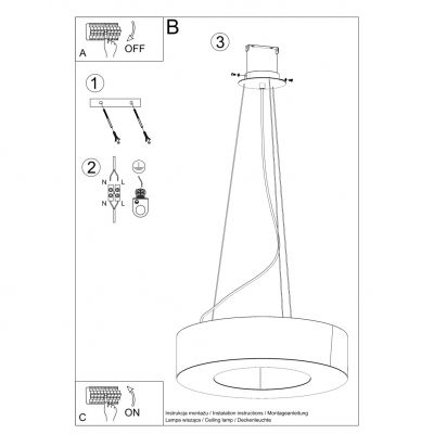 Sollux Żyrandol Saturno SLIM 70 czarny SL.0754 (SL.0754)