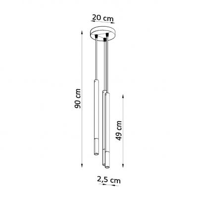 LAMPA Wisząca Tuba MOZAICA 3 Czarna SOLLUX SL.0893 (SL.0893)