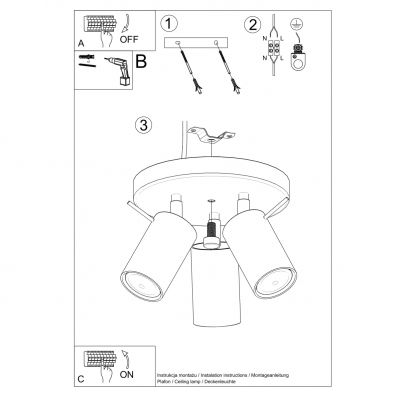 Plafon RING 3P czarny (SL.1016)