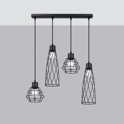 Sollux Lampa wisząca SUBA 4L czarna SL.1167 (SL.1167)