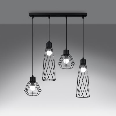 Sollux Lampa wisząca SUBA 4L czarna SL.1167 (SL.1167)