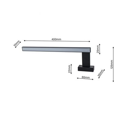 Milagro kinkiet łazienkowy nad lustro LED Shine Black 11W 770lm 4000K IP44 ML4380 (ML4380)