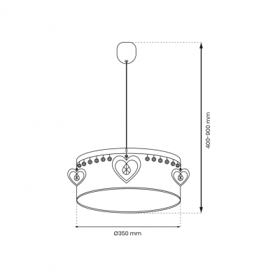 Milagro lampa wisząca Heart E27 biało/różowa MLP8278 (MLP8278)