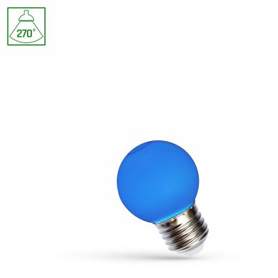 Żarówka LED KULKA E27 1W niebieska WOJ+11797 Spectrum Led (WOJ+11797)