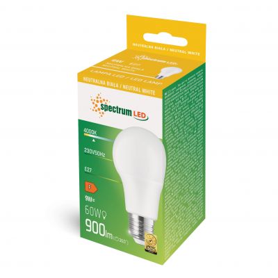 LED GLS E-27 230V 9W NW  WOJ+14611 Spectrum Led (WOJ+14611)