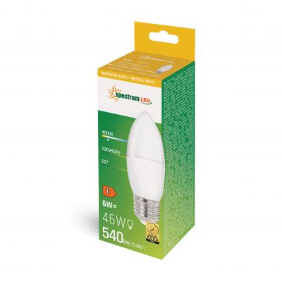 LED ŚWIECOWA E-27 230V 6W NW  WOJ+14352 Spectrum Led (WOJ+14352)