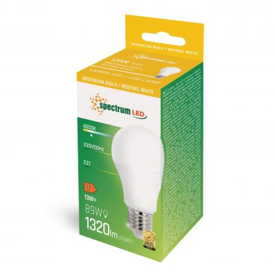 Żarówka LED E27 13W 1250lm 4000K neutralna  WOJ+14102 Spectrum Led (WOJ+14102)