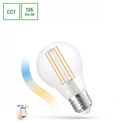 Żarówka LED Wi-Fi ściemnialna 5W COG E27 CCT DIMM Clear SMART WOJ+14418 SMART  WOJ+14418 Spectrum Led (WOJ+14418)