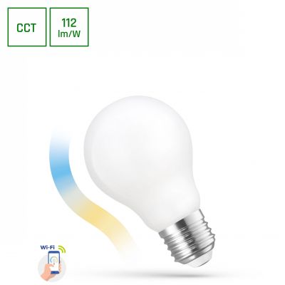 Żarówka LED Wi-Fi ściemnialna 5W COG E27 CCT DIMM Milky SMART WOJ+14419 SMART  WOJ+14419 Spectrum Led (WOJ+14419)