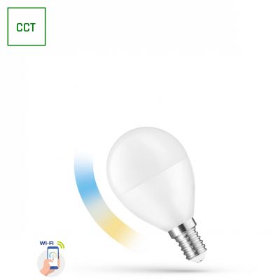 Żarówka LED Wi-Fi ściemnialna kulka 5W E14 CCT DIMM SMART WOJ+14414 SMART  WOJ+14414 Spectrum Led (WOJ+14414)