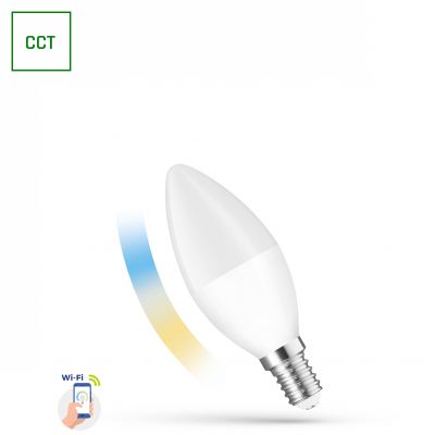 Żarówka LED Wi-Fi ściemnialna świeczka 5W E14 CCT DIMM SMART WOJ+14413 SMART  WOJ+14413 Spectrum Led (WOJ+14413)