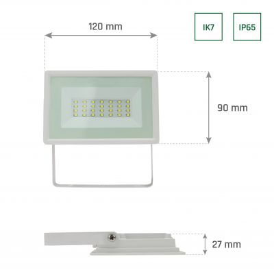 NOCTIS LUX 3 NAŚWIETLACZ 20W NW 230V IP65 120x90x27mm BIAŁY SLI029053NW_PW Spectrum Led (SLI029053NW_PW)