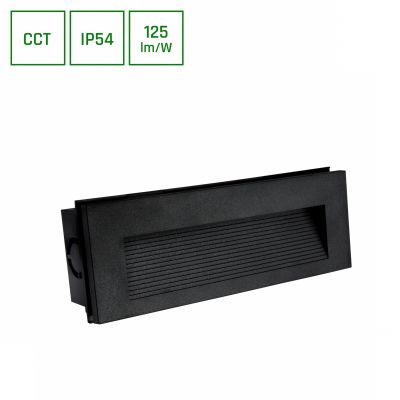 ENCANTA ASYMMETRIC 6W CCT 230V IP54 230x84x52MM CZARNY PODTYNKOWA ELEWACYJNA (SLI003032CCT_PW)