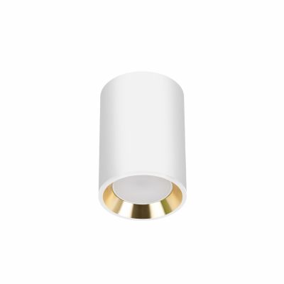 Oprawa natynkowa CHLOE MINI GU10 250V IP20 70x100mm biały środek złoty okrągła  SLIP005015 Spectrum Led (SLIP005015)