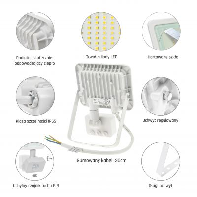 NOCTIS LUX 2 SMD 230V 20W IP44 CW white with sensor SLI029042CW_CZUJNIK Spectrum Led (SLI029042CW_CZUJNIK)