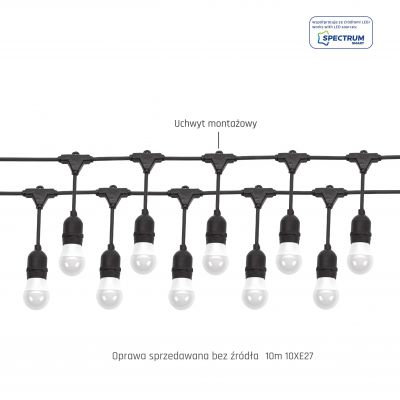 GIRLANDA 10M 10xE27 łączona  WOJ+14342 Spectrum Led (WOJ+14342)